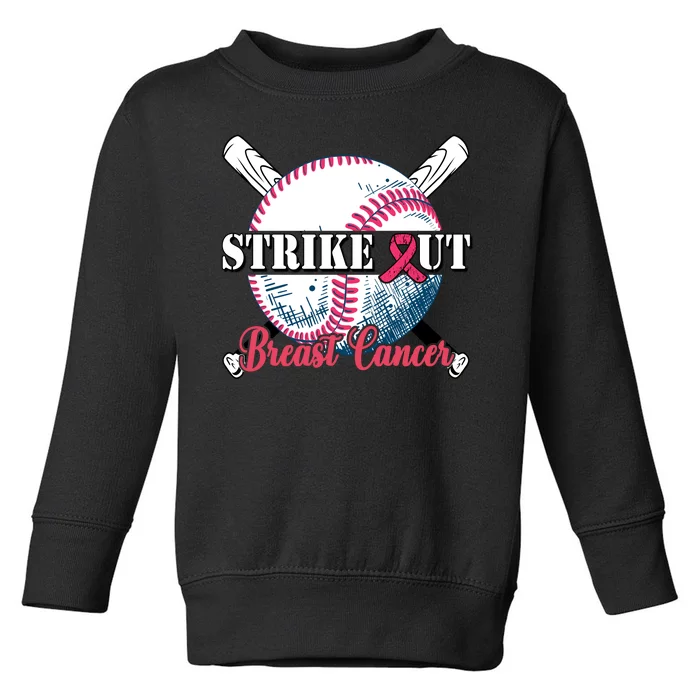 Strike Out Breast Cancer Baseball Toddler Sweatshirt