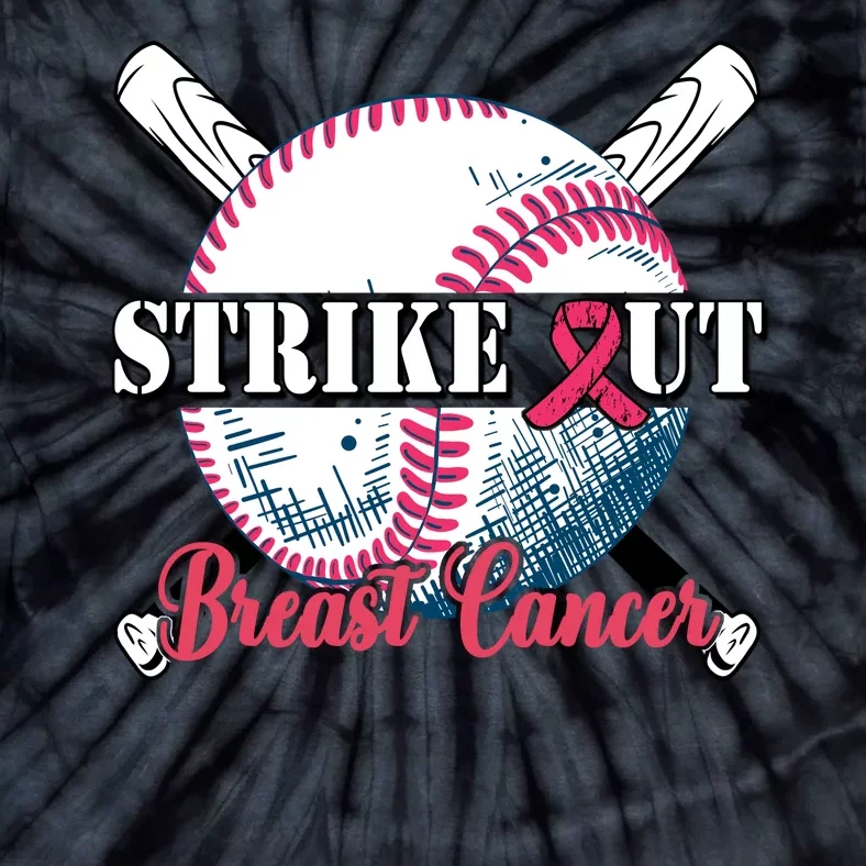 Strike Out Breast Cancer Baseball Tie-Dye T-Shirt