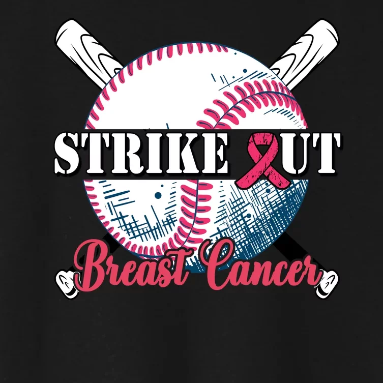 Strike Out Breast Cancer Baseball Women's Crop Top Tee