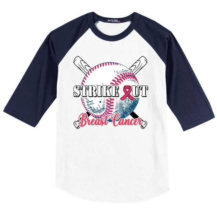 Strike Out Breast Cancer Baseball Baseball Sleeve Shirt