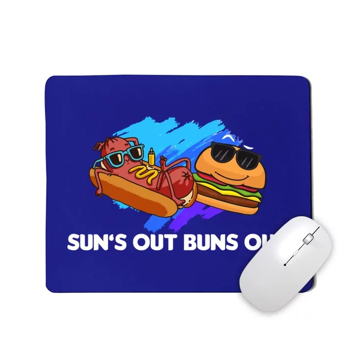 Suns Out Buns Out Hotdog And Cheeseburger Day Summer Gift Mousepad