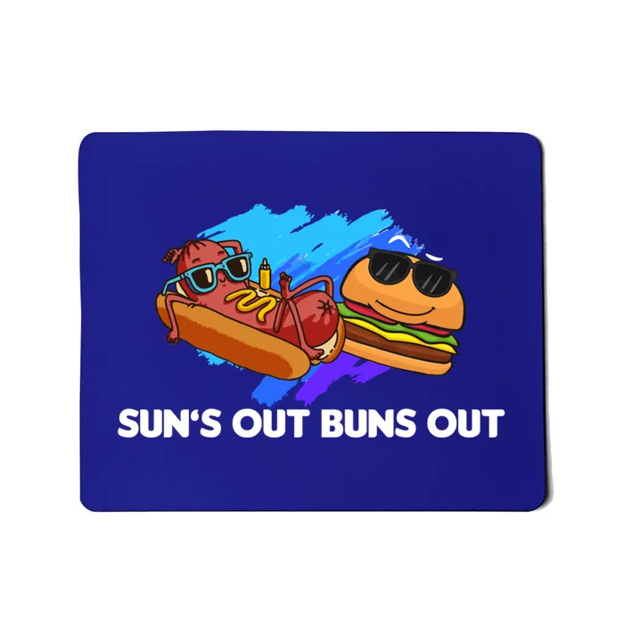 Suns Out Buns Out Hotdog And Cheeseburger Day Summer Gift Mousepad