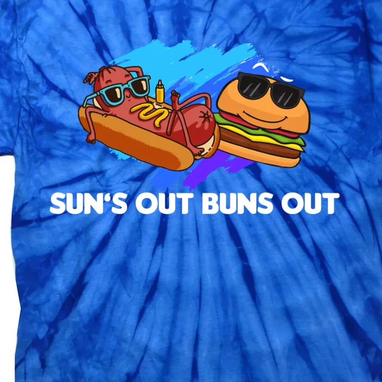 Suns Out Buns Out Hotdog And Cheeseburger Day Summer Gift Tie-Dye T-Shirt