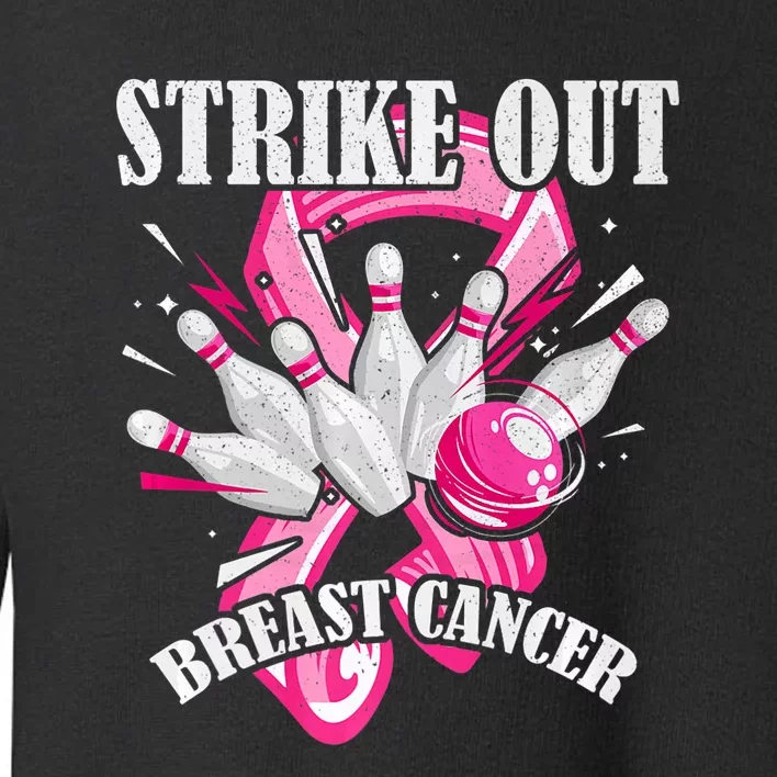 Strike Out Breast Cancer Awareness Bowling Fighter Toddler Sweatshirt