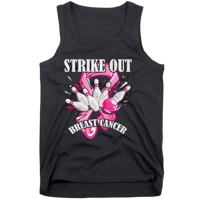 Strike Out Breast Cancer Awareness Bowling Fighter Tank Top