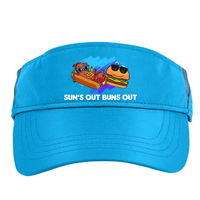 Suns Out Buns Out Hotdog And Cheeseburger Day Summer Gift Adult Drive Performance Visor