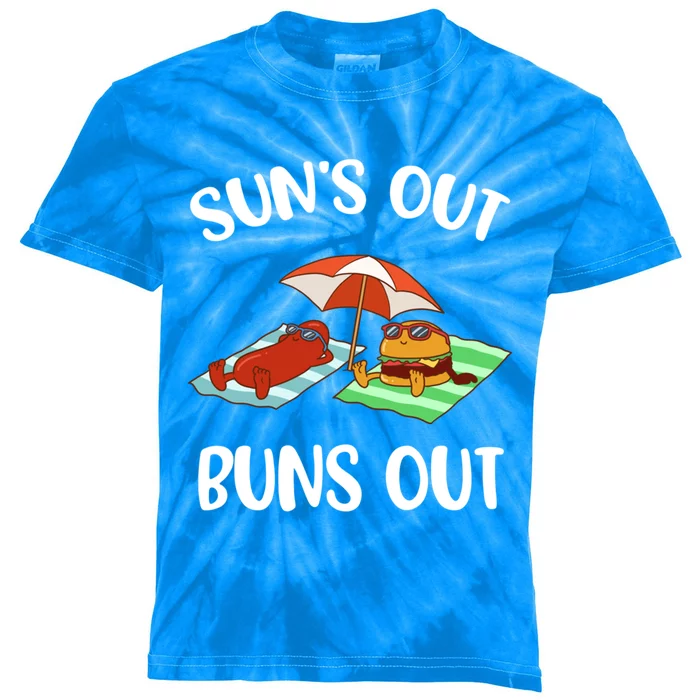 Suns Out Buns Out Funny Gift Kids Tie-Dye T-Shirt