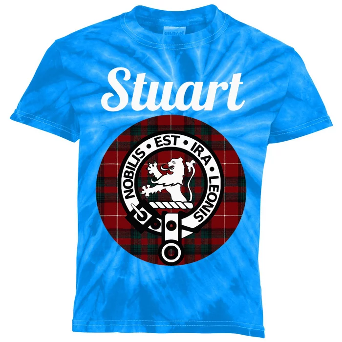 Stuart Of Bute Clan Scottish Name Coat Of Arms Tartan Kids Tie-Dye T-Shirt