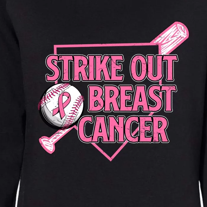 Strike Out Breast Cancer Gift Baseball Warrior Survivor Gift Womens California Wash Sweatshirt