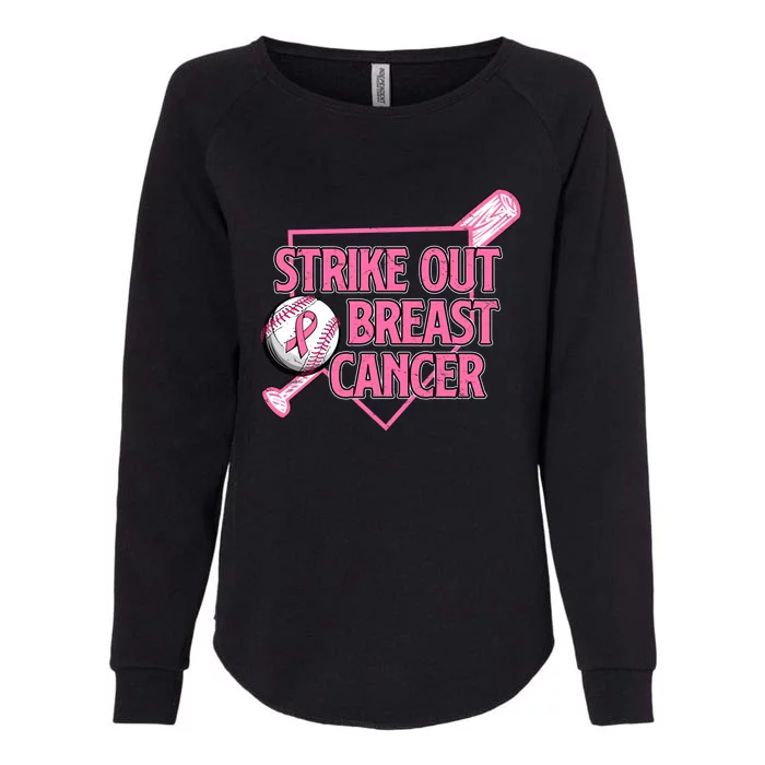 Strike Out Breast Cancer Gift Baseball Warrior Survivor Gift Womens California Wash Sweatshirt