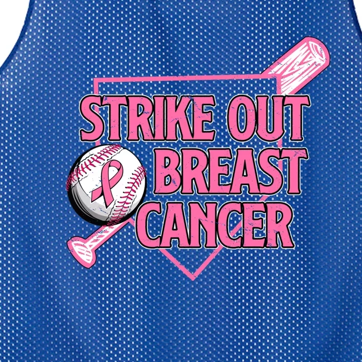 Strike Out Breast Cancer Gift Baseball Warrior Survivor Gift Mesh Reversible Basketball Jersey Tank