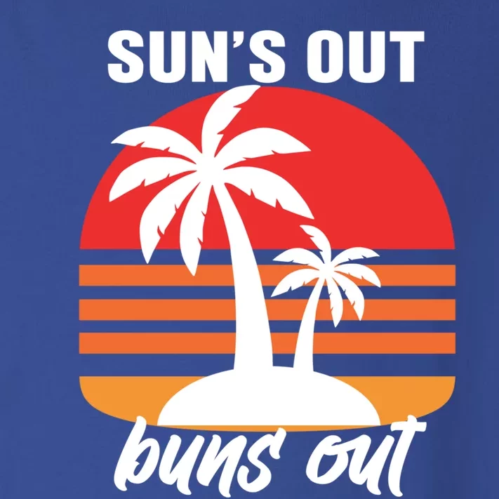 Suns Out Buns Ougift Palm Tree Summer Tees Retro Sunset Great Gift Toddler Long Sleeve Shirt