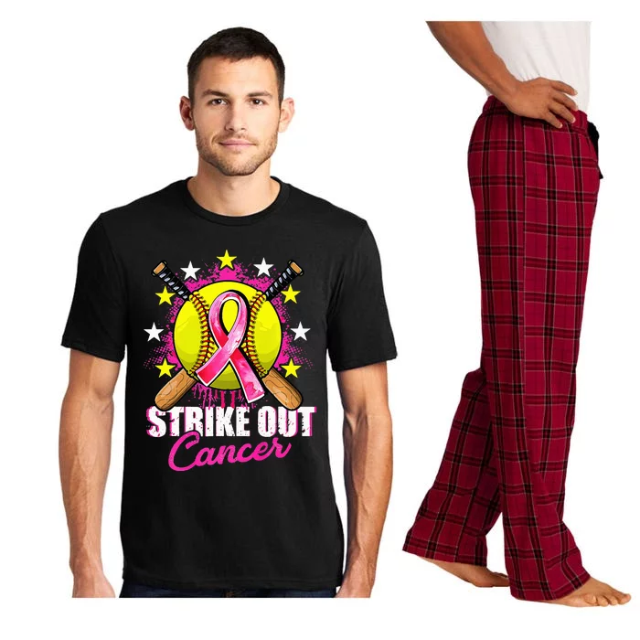 Strike Out Breast Cancer Awareness Day Ribbon Softball Pajama Set