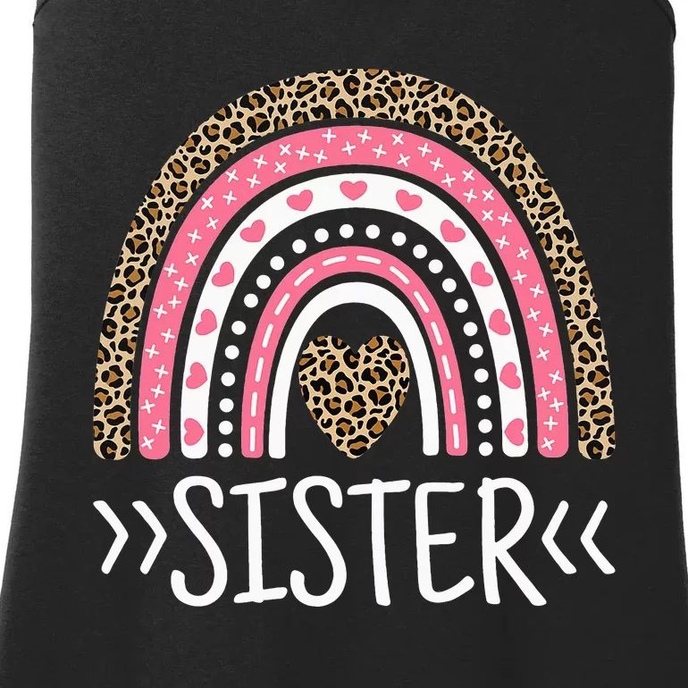 Sister Outfit Cute Sis Tee Rainbow Leopard Sister Ladies Essential Tank