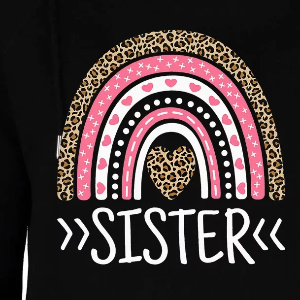 Sister Outfit Cute Sis Tee Rainbow Leopard Sister Womens Funnel Neck Pullover Hood