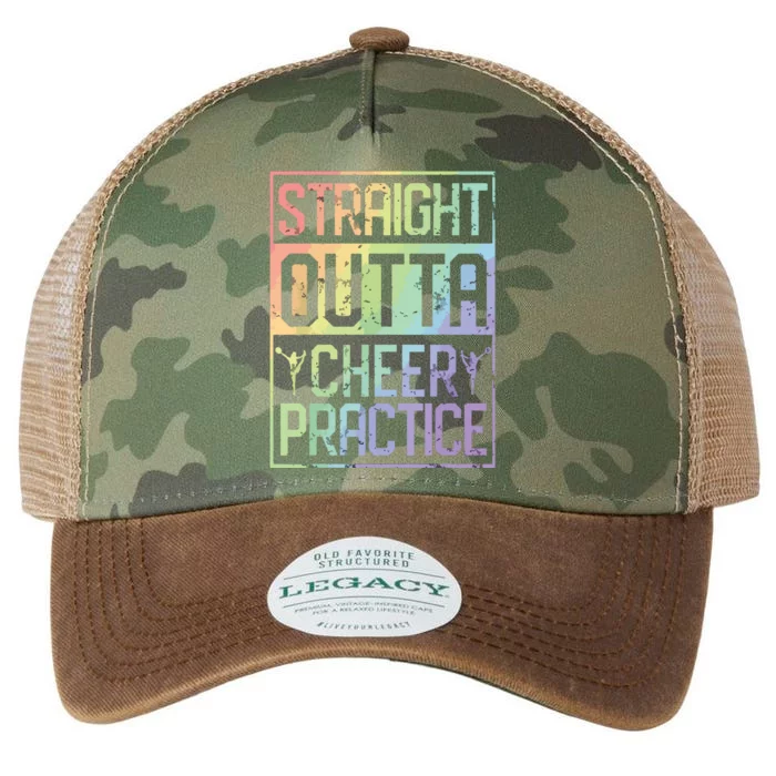 Straight Outta Cheer Practice Cheerleading Gift Tee Legacy Tie Dye Trucker Hat