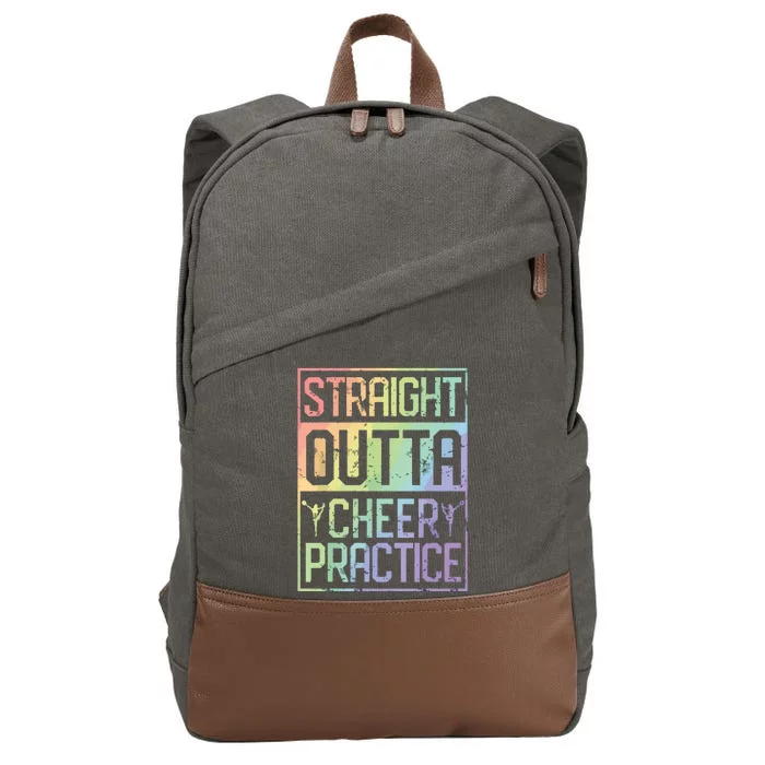 Straight Outta Cheer Practice Cheerleading Gift Tee Cotton Canvas Backpack