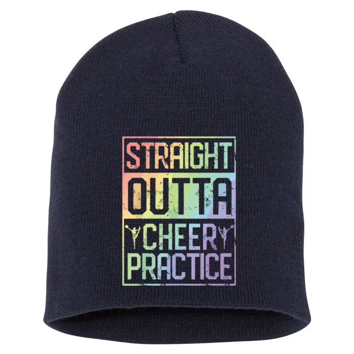 Straight Outta Cheer Practice Cheerleading Gift Tee Short Acrylic Beanie