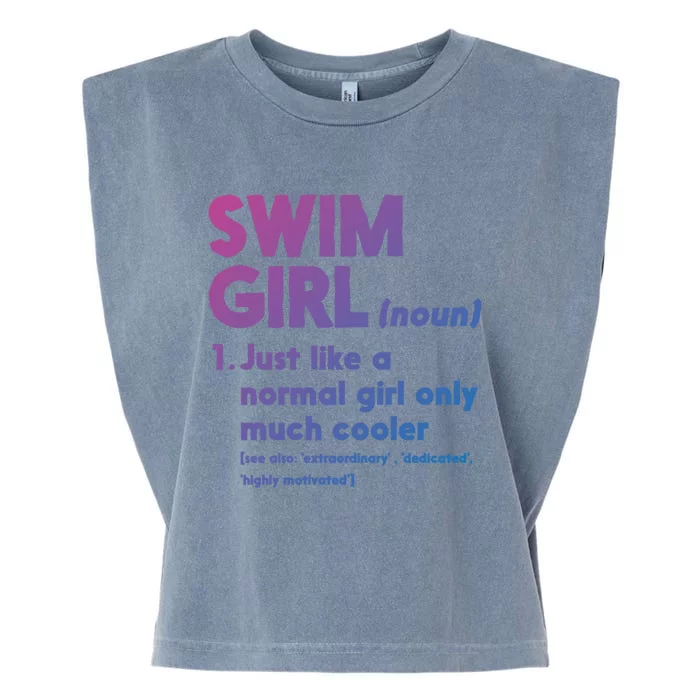 Swim Only Cooler Definition Swimmers Gift Garment-Dyed Women's Muscle Tee