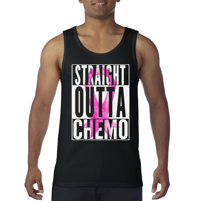 Straight Outta Chemo Breast Cancer Awareness Survivor Funny Tank Top