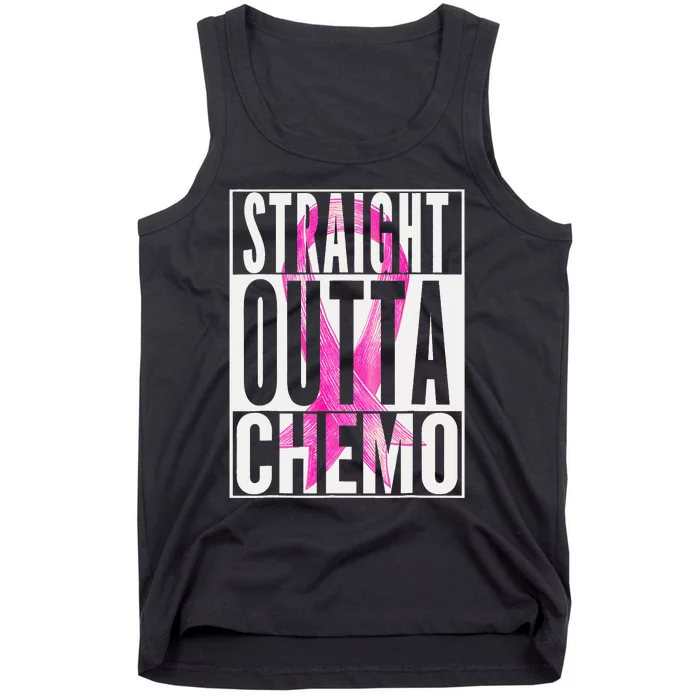 Straight Outta Chemo Breast Cancer Awareness Survivor Funny Tank Top