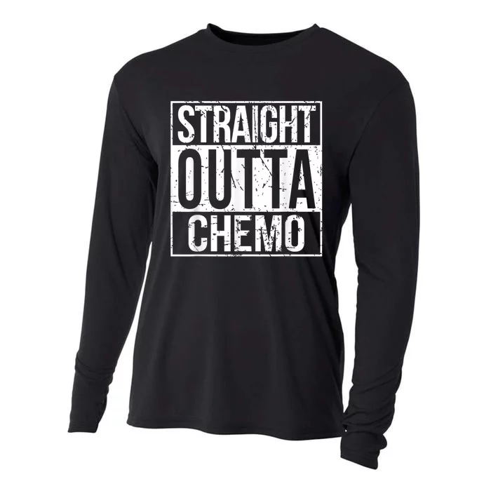 Straight Outta Chemo Battle Cancer Awareness Cooling Performance Long Sleeve Crew