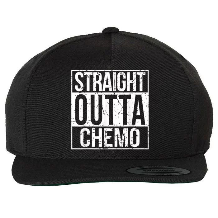 Straight Outta Chemo Battle Cancer Awareness Wool Snapback Cap