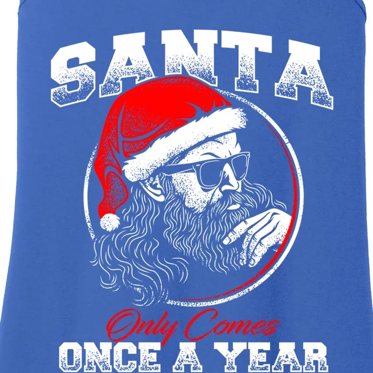 Santa Ony Comes Once A Year Naughty Santa Claus Dirty Joke Gift Ladies Essential Tank