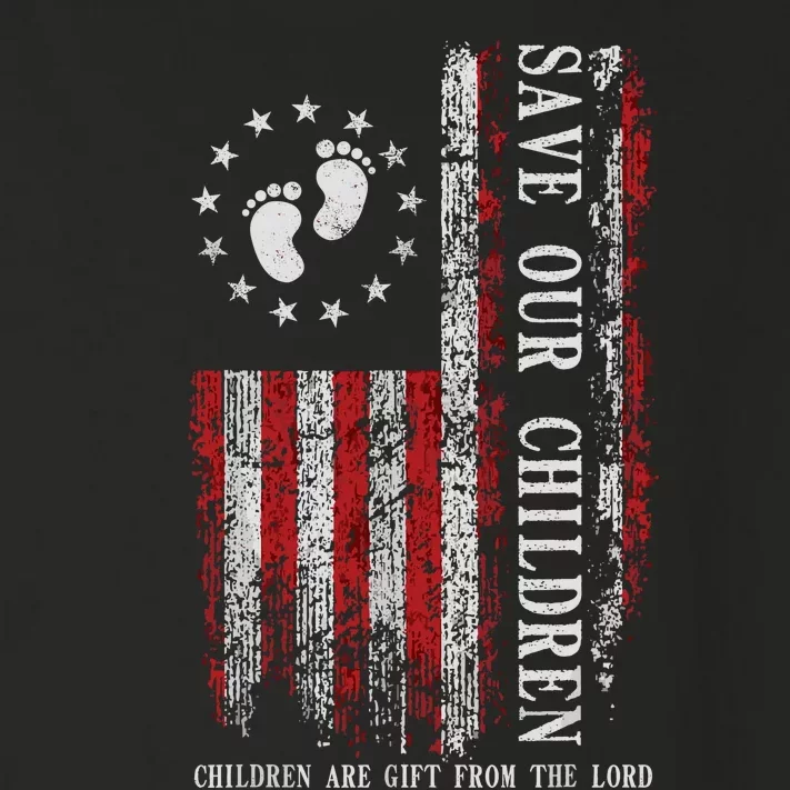 Save Our Children Are Gift From The Lord Freedom USA Flag Toddler Long Sleeve Shirt