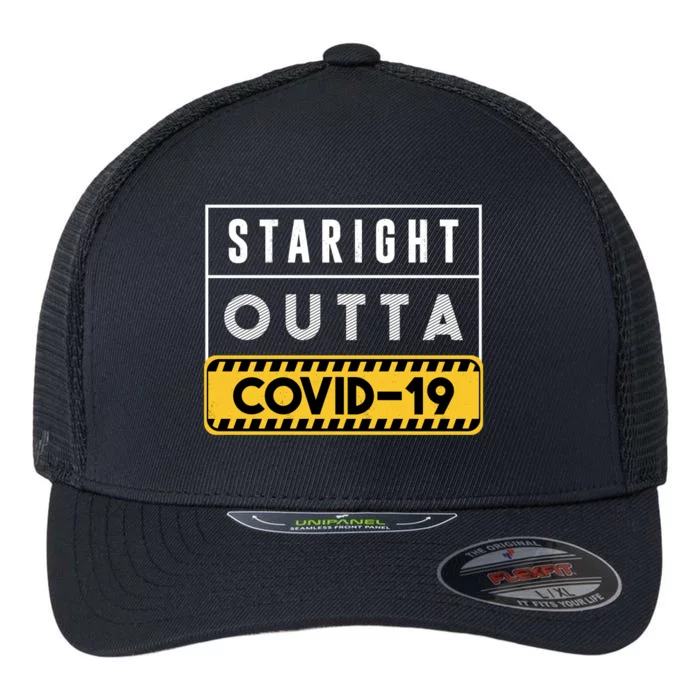 Straight Outta Covid 19 Flexfit Unipanel Trucker Cap