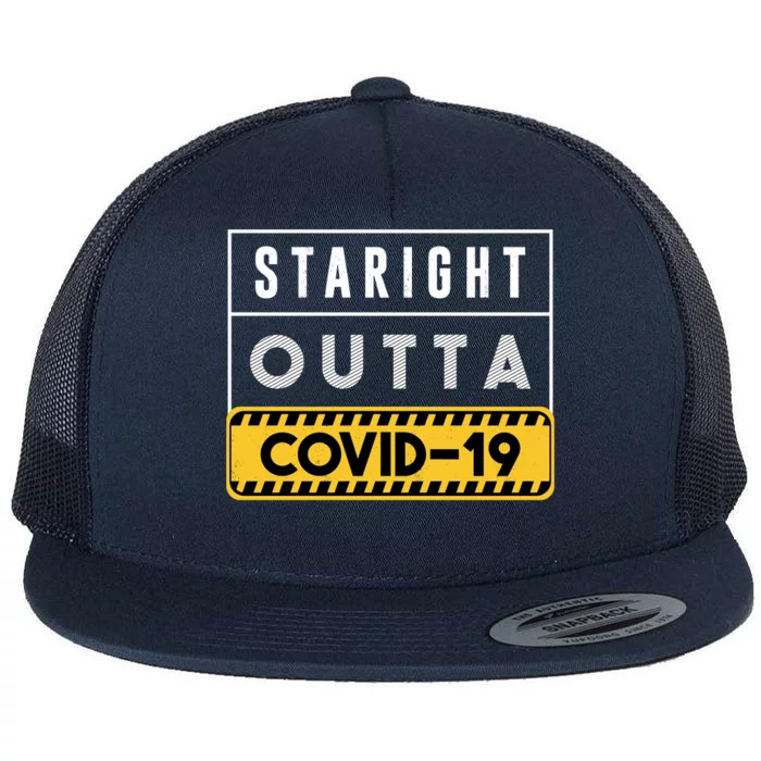 Straight Outta Covid 19 Flat Bill Trucker Hat