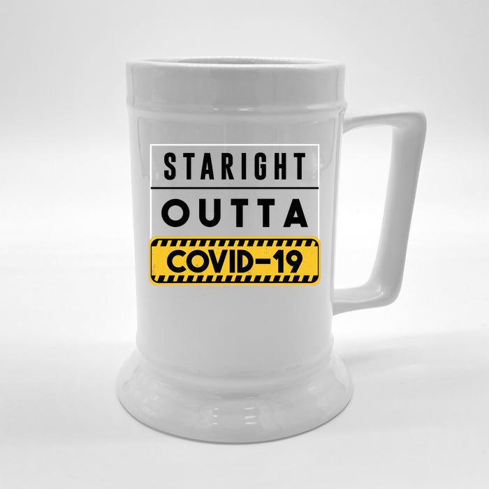 Straight Outta Covid 19 Front & Back Beer Stein