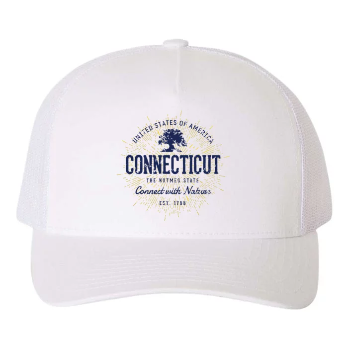 State Of Connecticut Vintage Retro Connecticut Yupoong Adult 5-Panel Trucker Hat