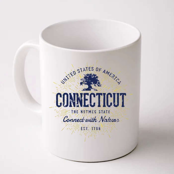 State Of Connecticut Vintage Retro Connecticut Front & Back Coffee Mug