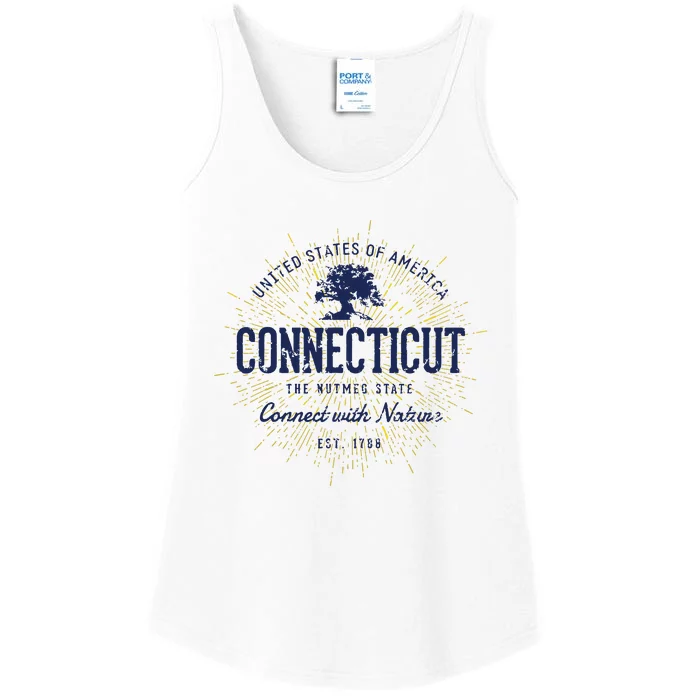 State Of Connecticut Vintage Retro Connecticut Ladies Essential Tank