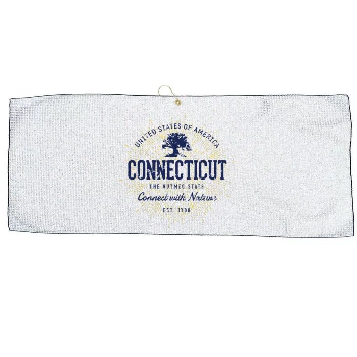 State Of Connecticut Vintage Retro Connecticut Large Microfiber Waffle Golf Towel