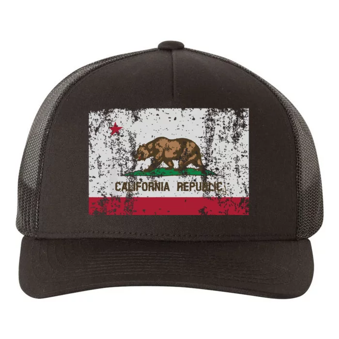 State Of California Flag Vintage Distressed Retro Gift Yupoong Adult 5-Panel Trucker Hat