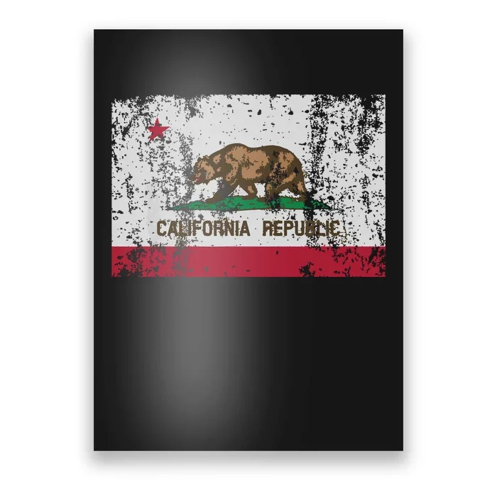 State Of California Flag Vintage Distressed Retro Gift Poster