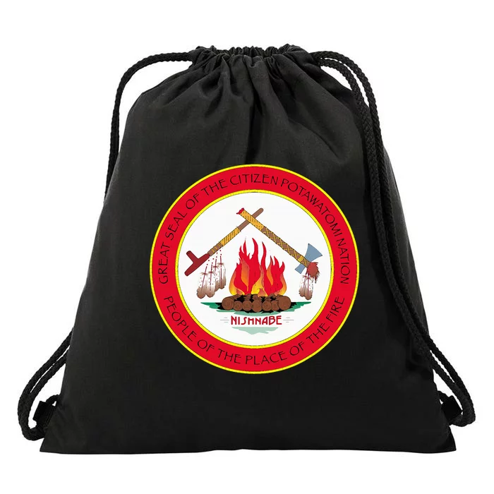 Seal Of Citizen Potawatomi Nation Indian Reservation Drawstring Bag