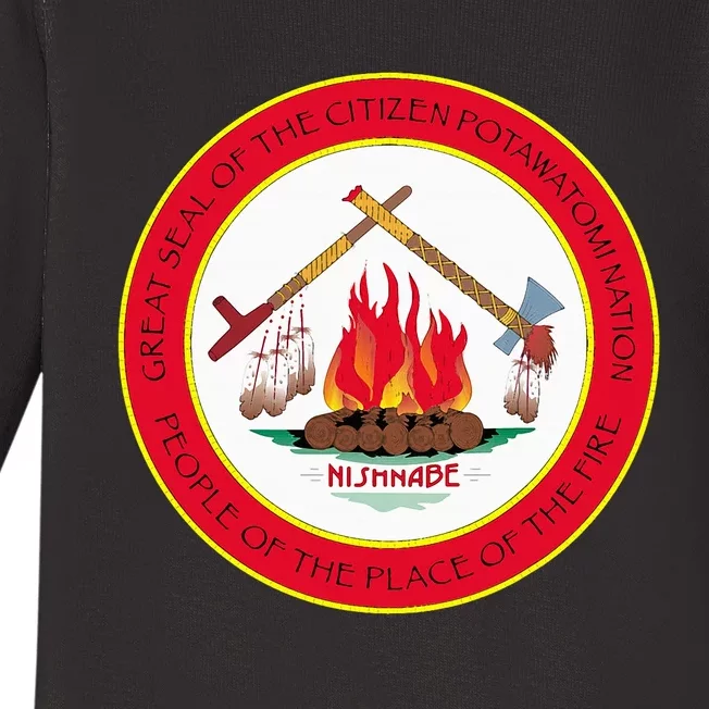 Seal Of Citizen Potawatomi Nation Indian Reservation Baby Long Sleeve Bodysuit