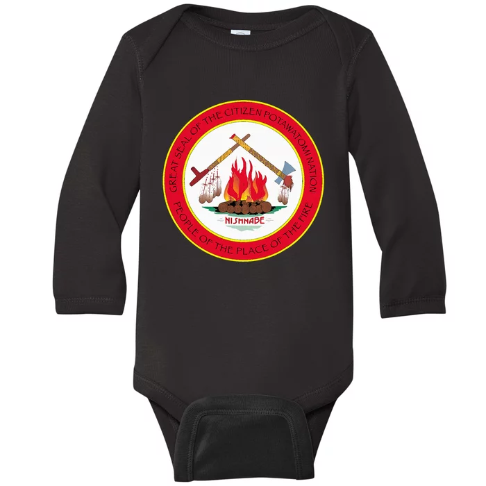 Seal Of Citizen Potawatomi Nation Indian Reservation Baby Long Sleeve Bodysuit