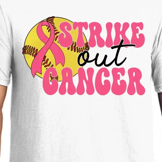 Strike Out Cancer Softball Breast Cancer Awareness Pajama Set