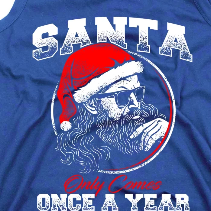 Santa Ony Comes Once A Year Naughty Santa Claus Dirty Joke Gift Tank Top