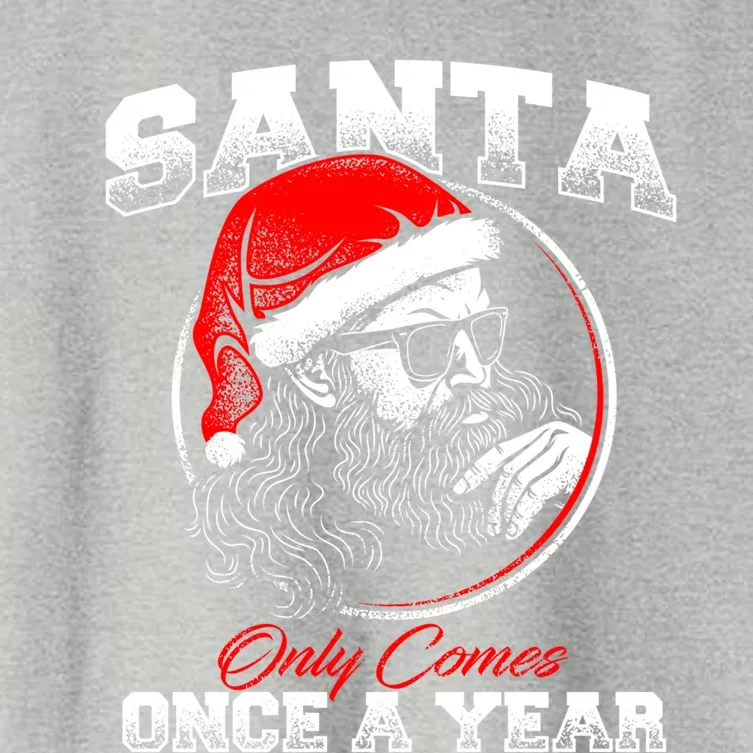 Santa Ony Comes Once A Year Naughty Santa Claus Dirty Joke Gift Women's Crop Top Tee