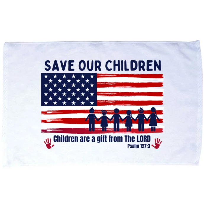 Save Our Children Are Gift From The Lord Freedom USA Flag Microfiber Hand Towel