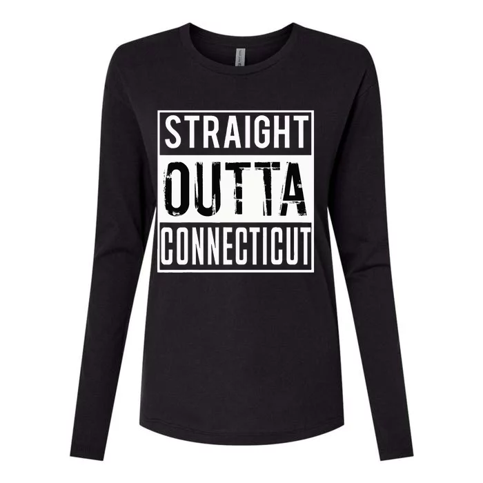 Straight Outta Connecticut Connecticut Womens Cotton Relaxed Long Sleeve T-Shirt