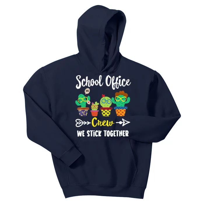 School Office Crew, Funny Cactus Team School Office Squad Kids Hoodie