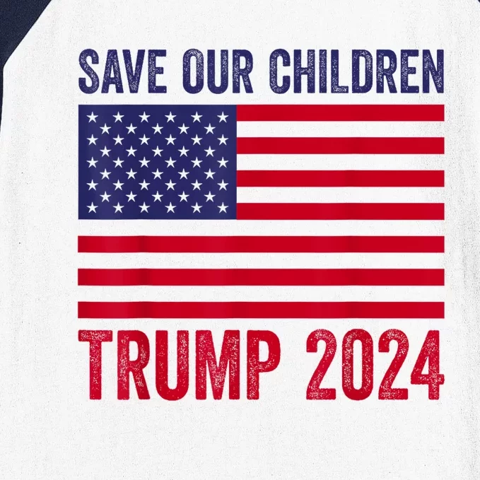 Save Our Children Stop Human Trafficking Trump 2024 Baseball Sleeve Shirt