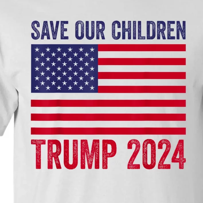 Save Our Children Stop Human Trafficking Trump 2024 Tall T-Shirt