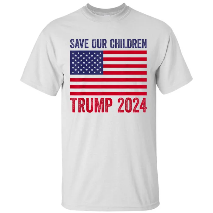 Save Our Children Stop Human Trafficking Trump 2024 Tall T-Shirt